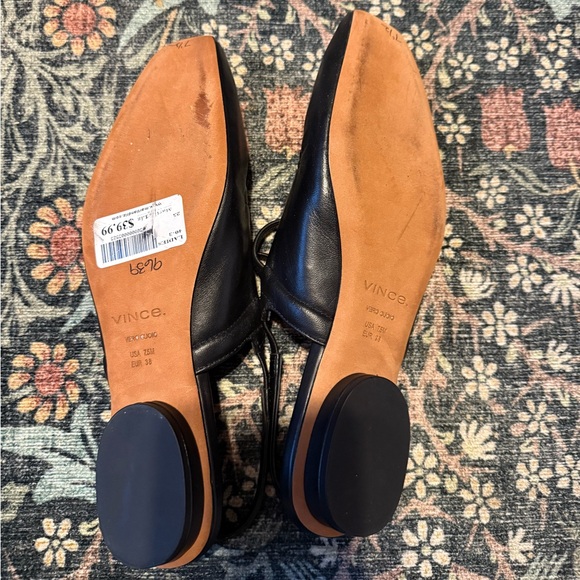 Vince Black Leather Flats - Picture 3 of 6